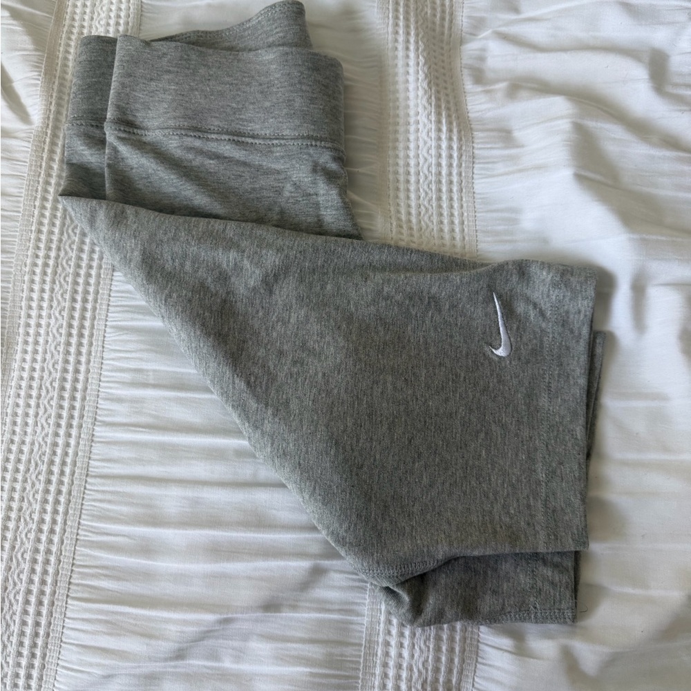 Nike Grey Women's Biker Shorts with Swoosh